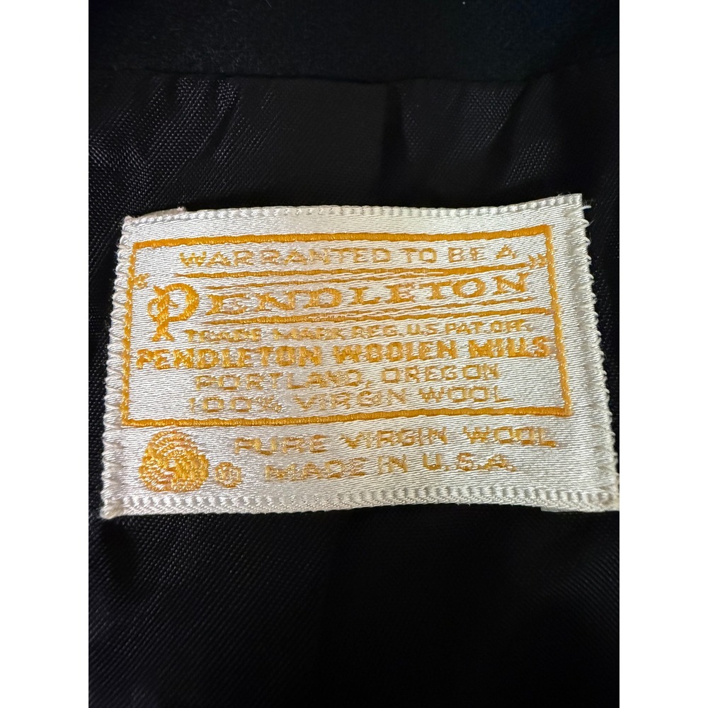 Pendleton Vintage Wool Blazer Black Single Button Made in USA Virgin Wool Jacket - Picture 2 of 4